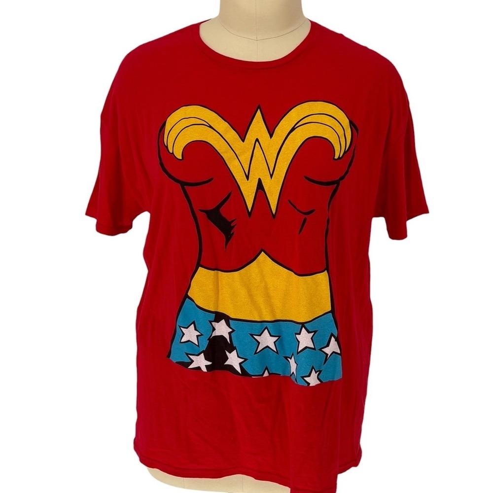 Wonder Woman Graphic T-Shirt Red 100% Cotton Costume Print 3XL